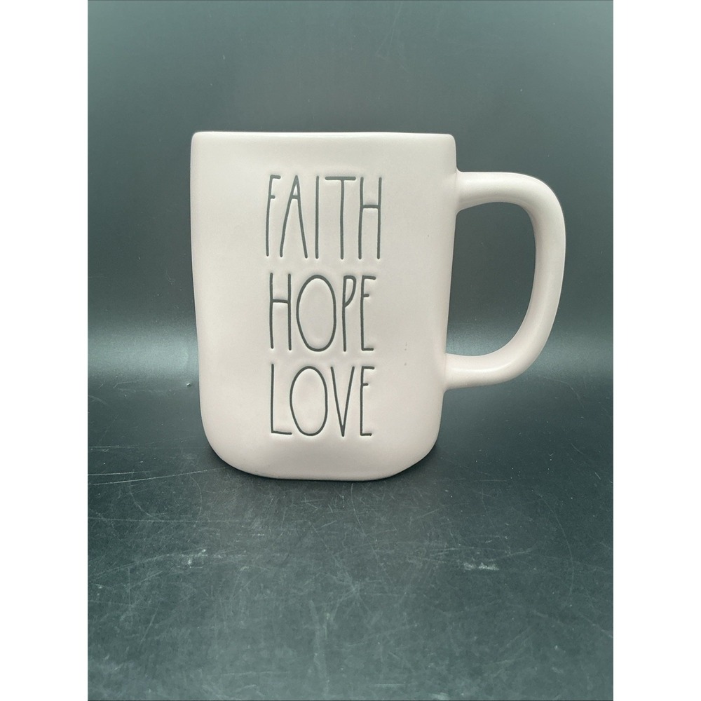 Rae Dunn "Faith Hope Love" Ceramic Coffee Mug-Artisan Collection by Magenta 16oz